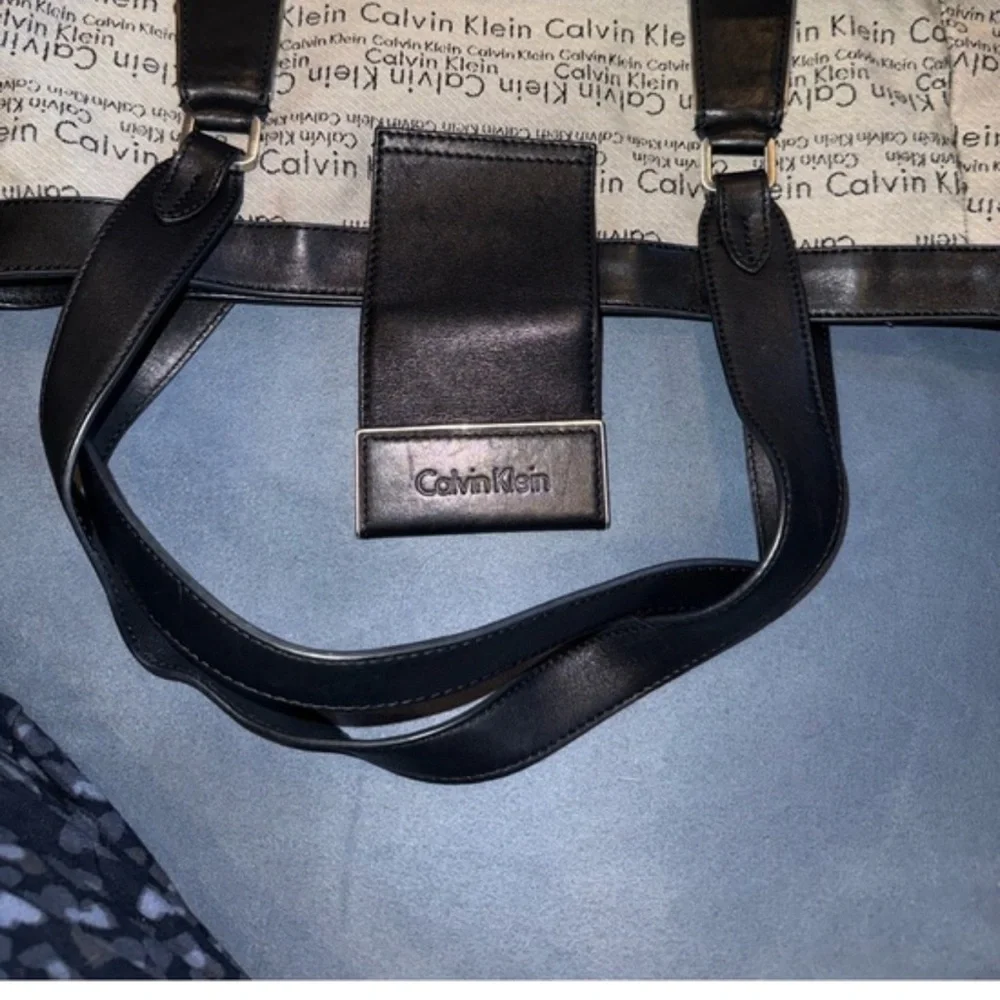 Rare vintage Y2K Calvin Klein bag canavas and black leather
